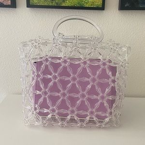 Clear beaded purse